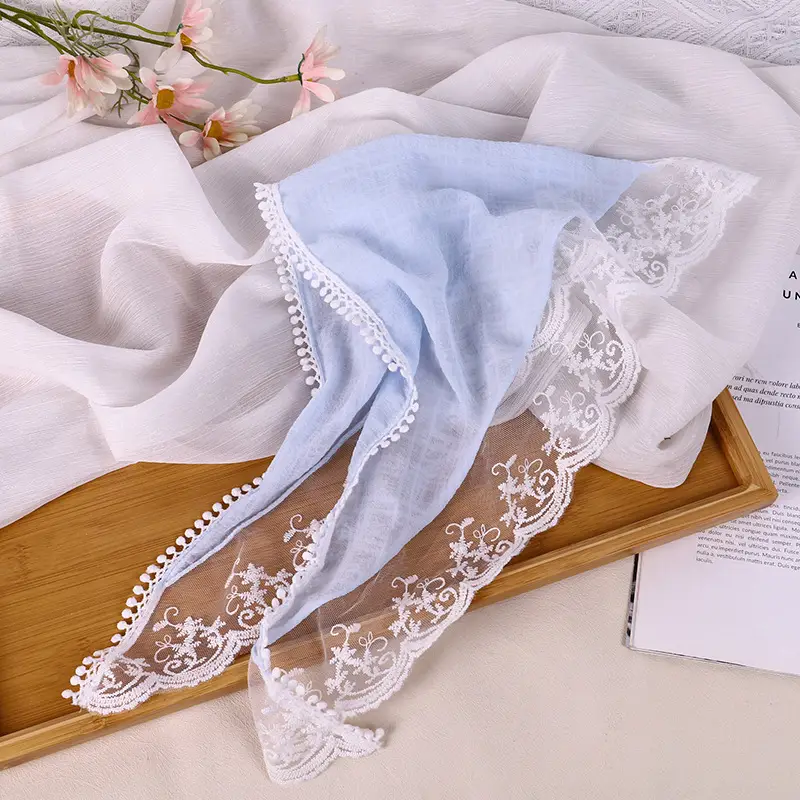 Women's Pastoral Lace Headscarf with Triangle Tying - Image 5
