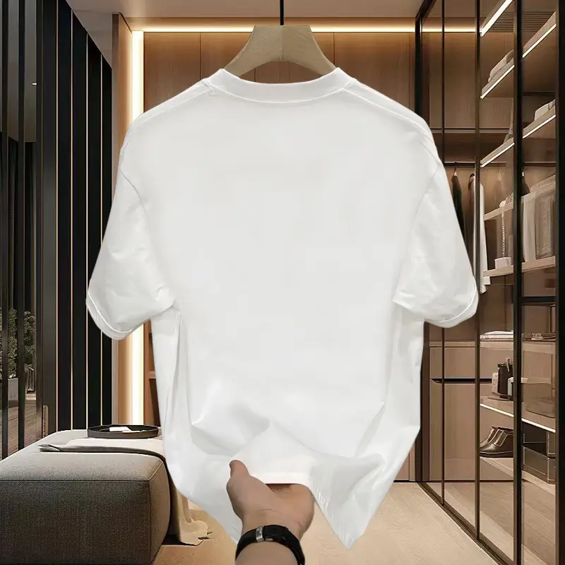 Black Heavy Cotton Round Neck T-Shirt with "TW" Print - Image 6