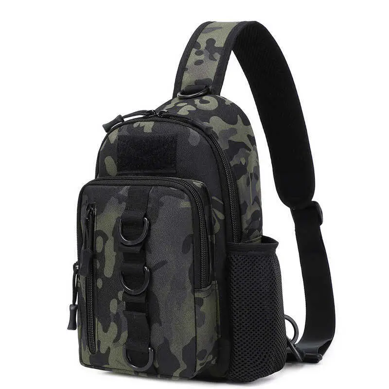 Men's Black Camouflage Tactical Shoulder Bag - Image 9