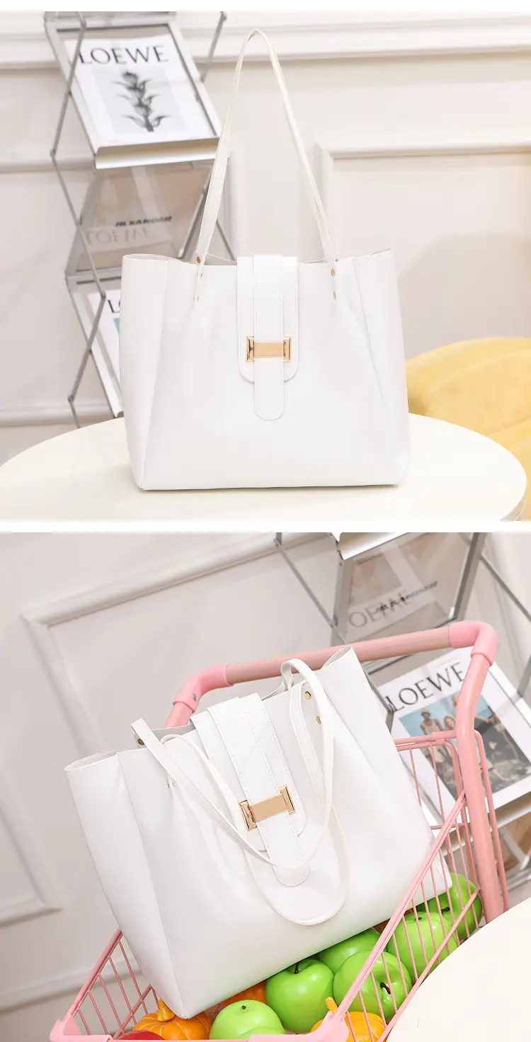 Women's Pink Large Capacity Shoulder Tote Bag — feature 13