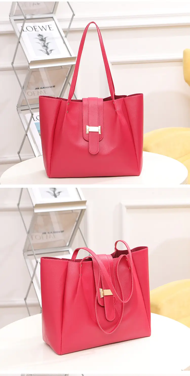 Women's Pink Large Capacity Shoulder Tote Bag — feature 15