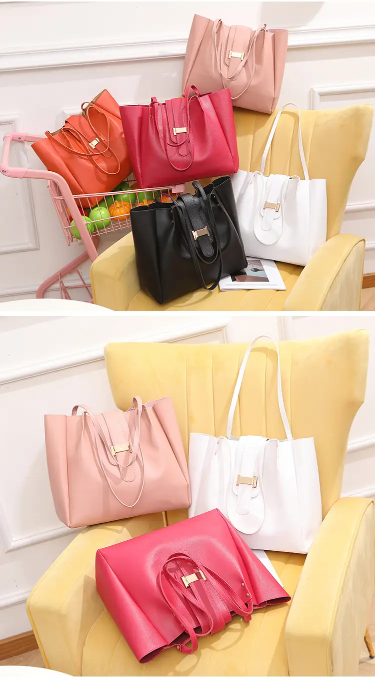 Women's Pink Large Capacity Shoulder Tote Bag — feature 17