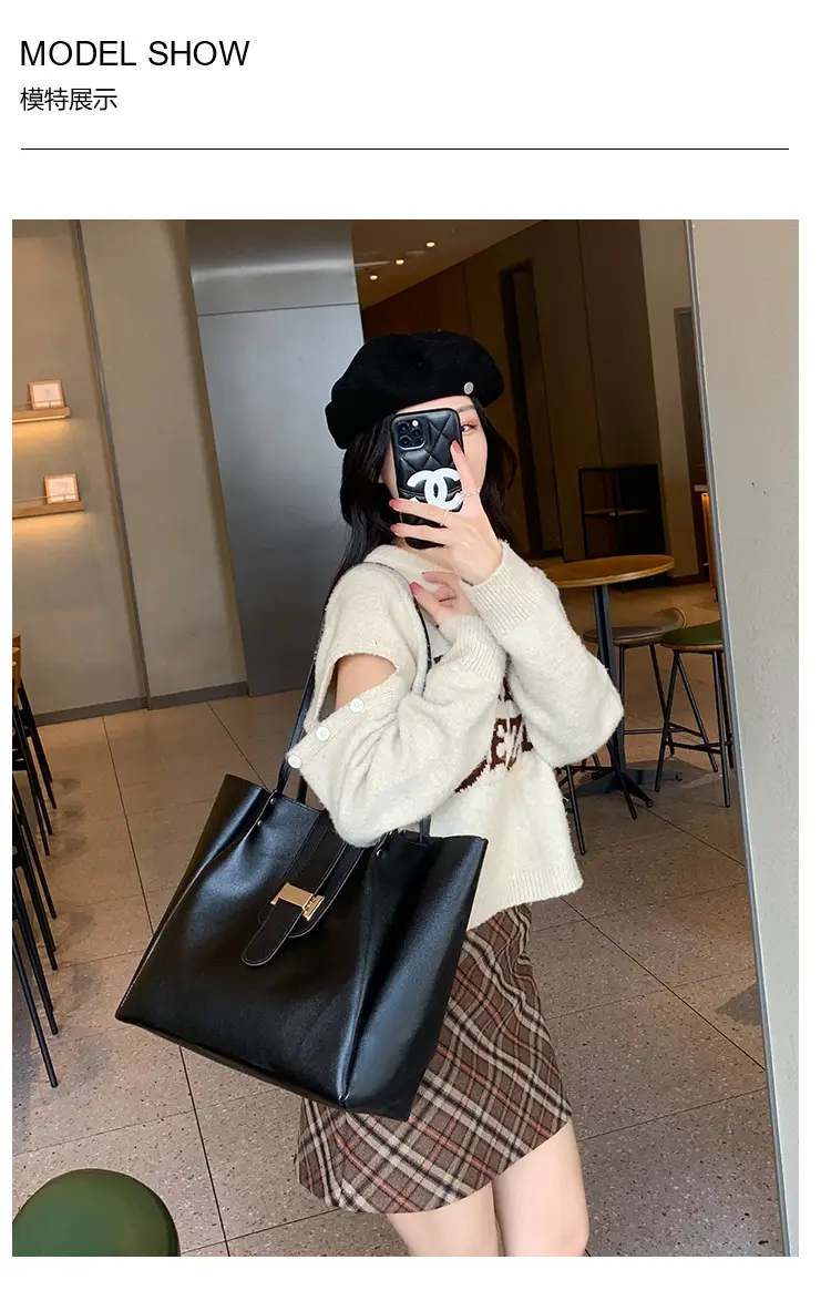 Women's Pink Large Capacity Shoulder Tote Bag — feature 7