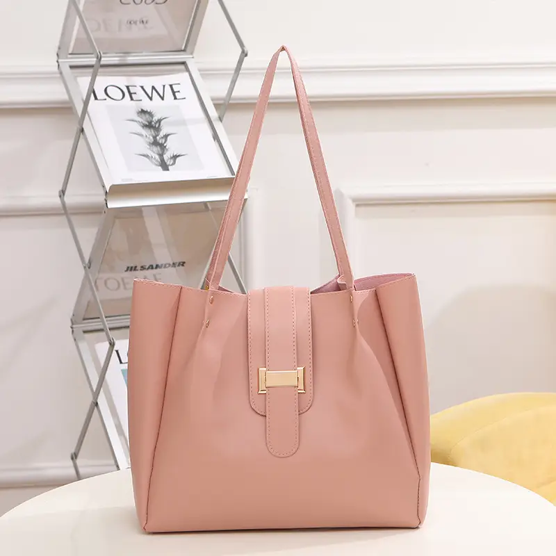 Women's Pink Large Capacity Shoulder Tote Bag