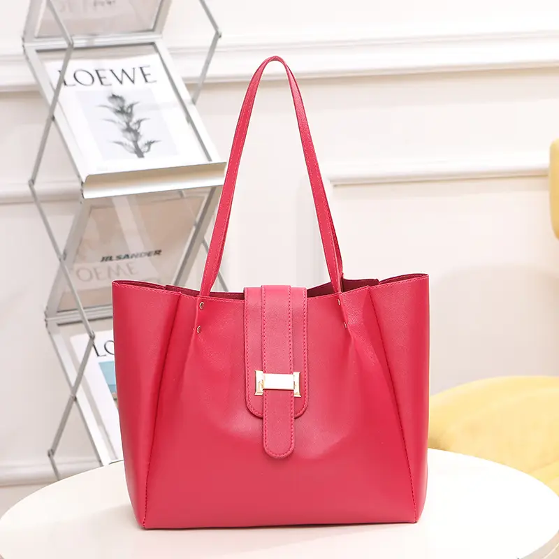 Women's Pink Large Capacity Shoulder Tote Bag