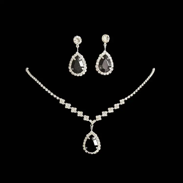 Full Diamond Earrings Necklace Set for Women - Image 4