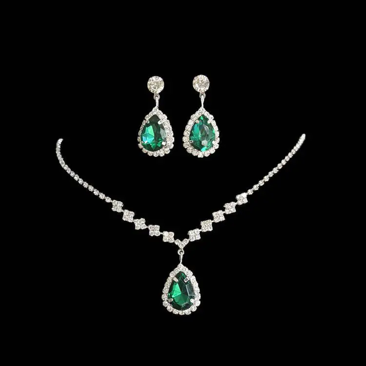 Full Diamond Earrings Necklace Set for Women - Image 7