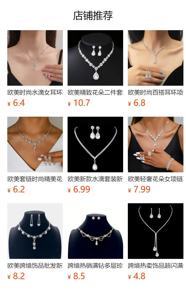 Full Diamond Earrings Necklace Set for Women — feature 2
