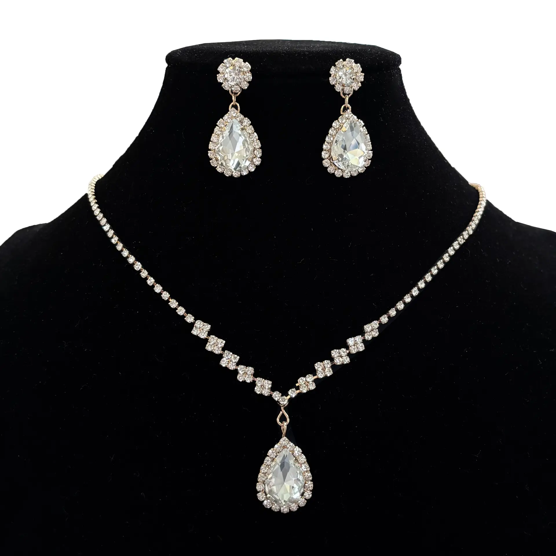 Full Diamond Earrings Necklace Set for Women - Image 2
