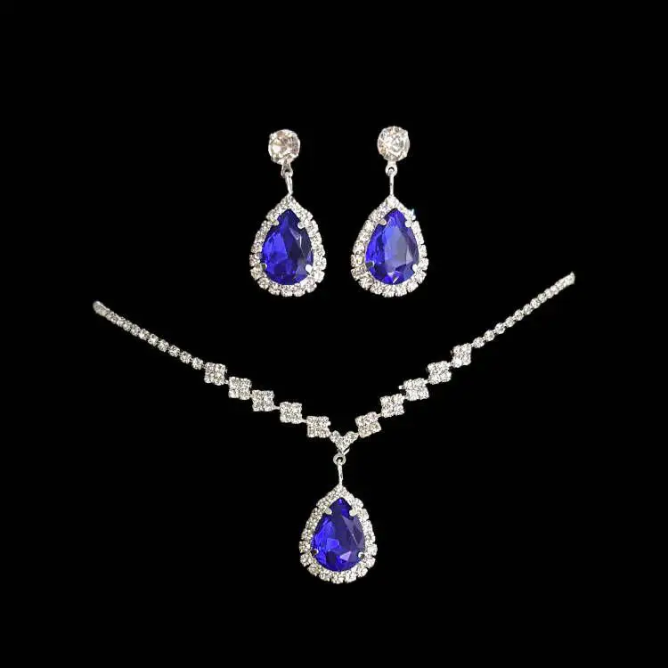 Full Diamond Earrings Necklace Set for Women - Image 5