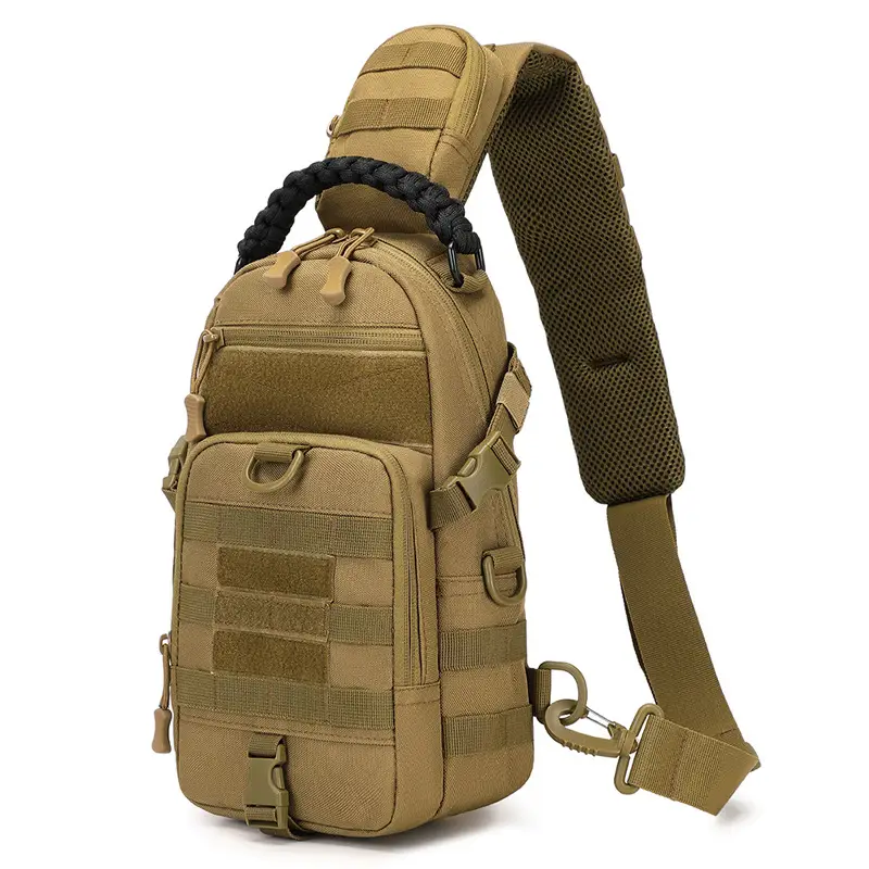 Men's Tactical Crossbody Bag Tan Multi-Purpose Backpack - Image 2
