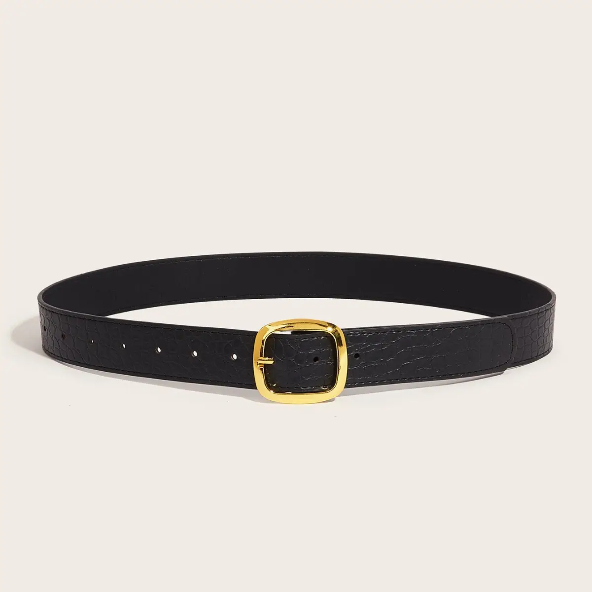 Women's Vintage Belt with Gold Buckle Maroon - Image 5