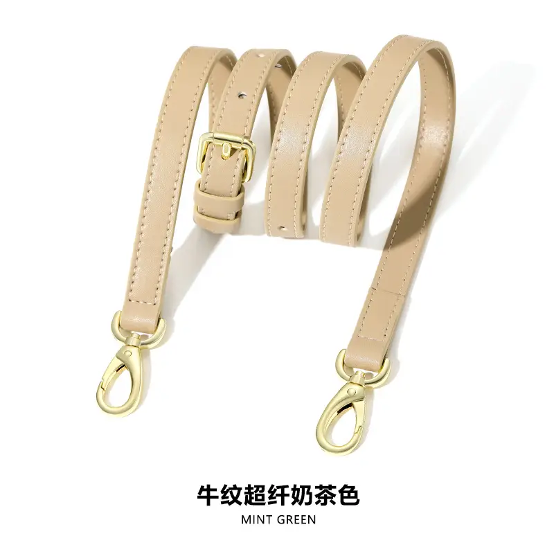 Black Sheepskin Adjustable Shoulder Crossbody Strap with Gold Clasp - Image 9