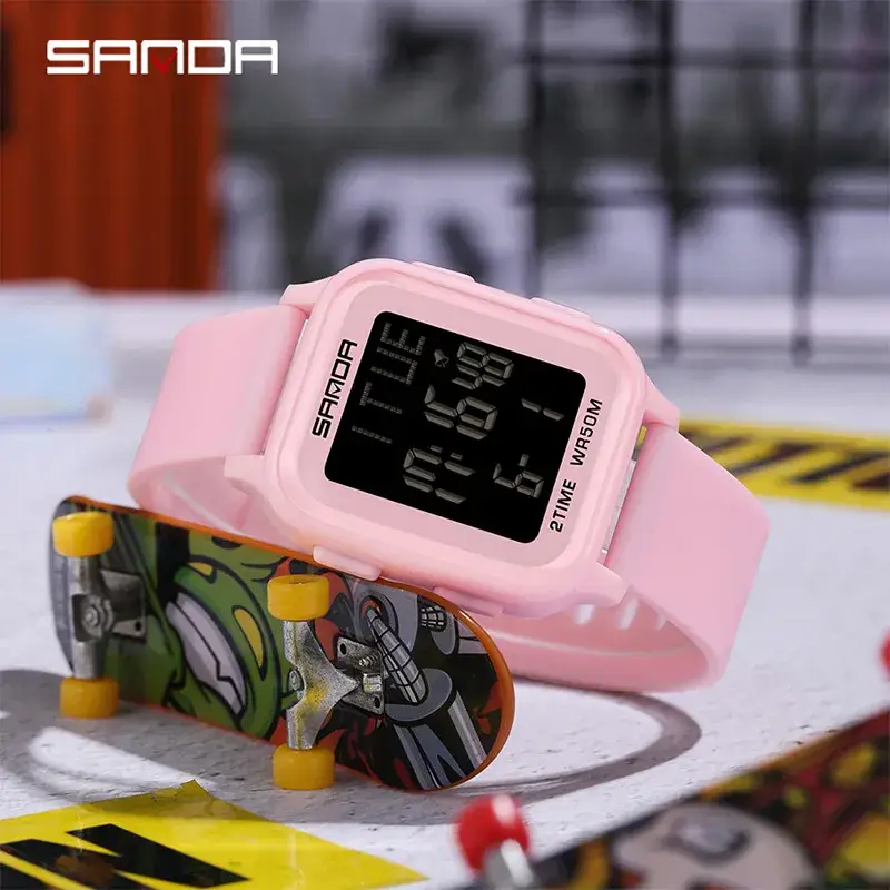 Sanda Square Digital Watch for Men Women Waterproof Multi-Functional - Image 8