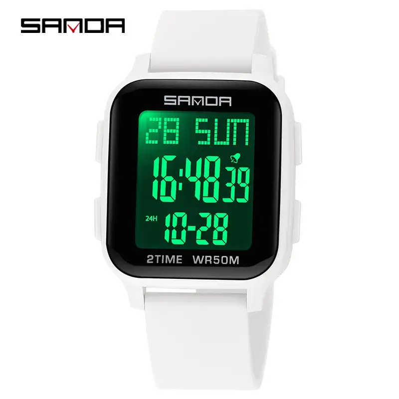 Sanda Square Digital Watch for Men Women Waterproof Multi-Functional - Image 5