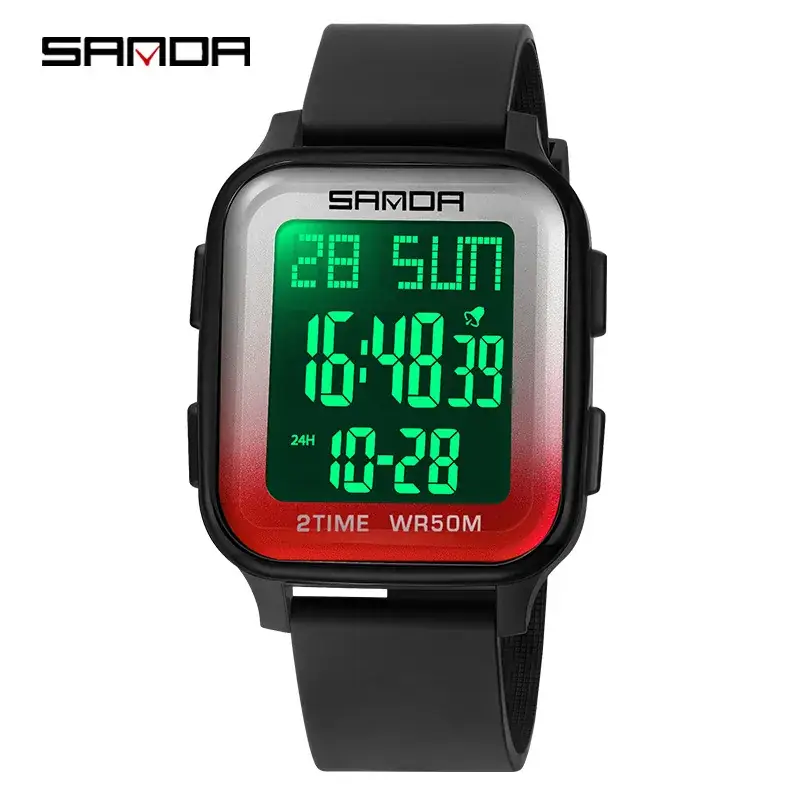 Sanda Square Digital Watch for Men Women Waterproof Multi-Functional - Image 6