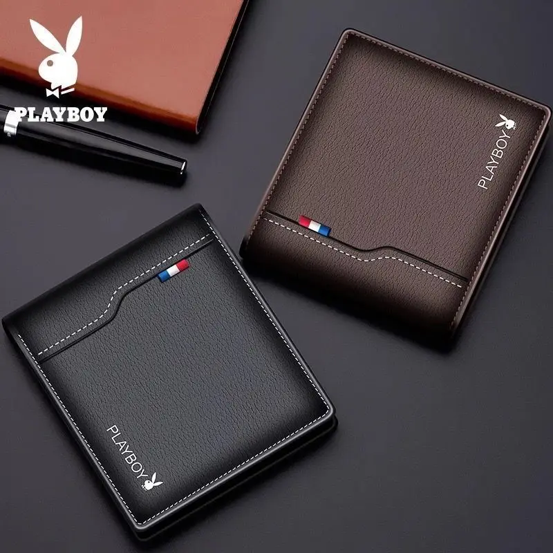 Playboy Wallet Men's Short Wallet Driver's License Card Holder Wallet Men's Student Korean Style Fashionable Wallet — feature 1