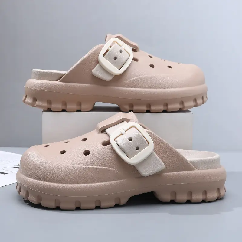 Summer New Women's Solid Color Hole Shoes Odor-proof Non-slip Wear-resistant Simple Indoor Beach Sandals - Image 8