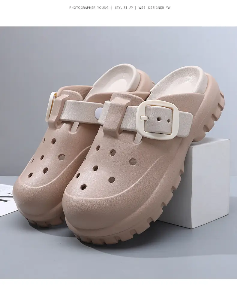 Summer New Women's Solid Color Hole Shoes Odor-proof Non-slip Wear-resistant Simple Indoor Beach Sandals — feature 11