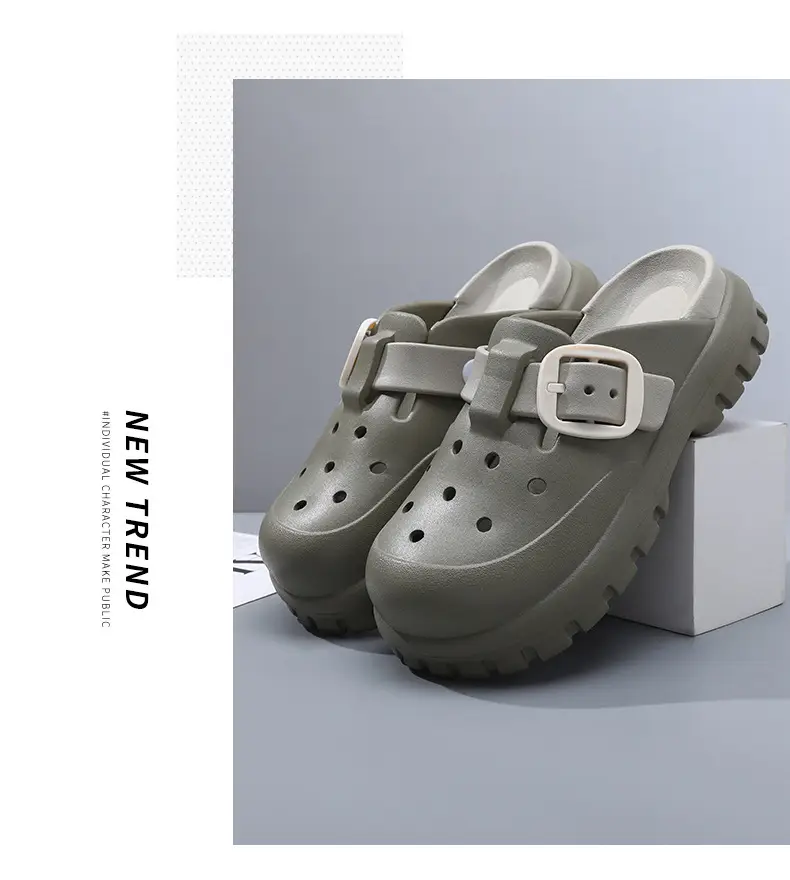 Summer New Women's Solid Color Hole Shoes Odor-proof Non-slip Wear-resistant Simple Indoor Beach Sandals — feature 13