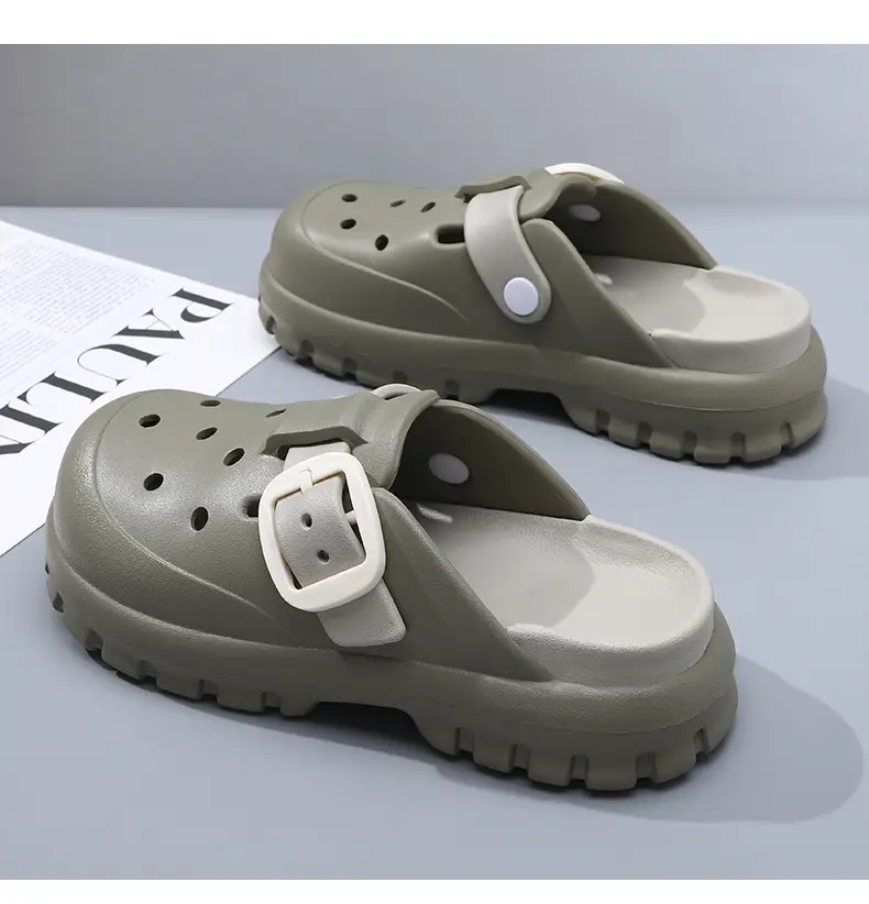 Summer New Women's Solid Color Hole Shoes Odor-proof Non-slip Wear-resistant Simple Indoor Beach Sandals — feature 14
