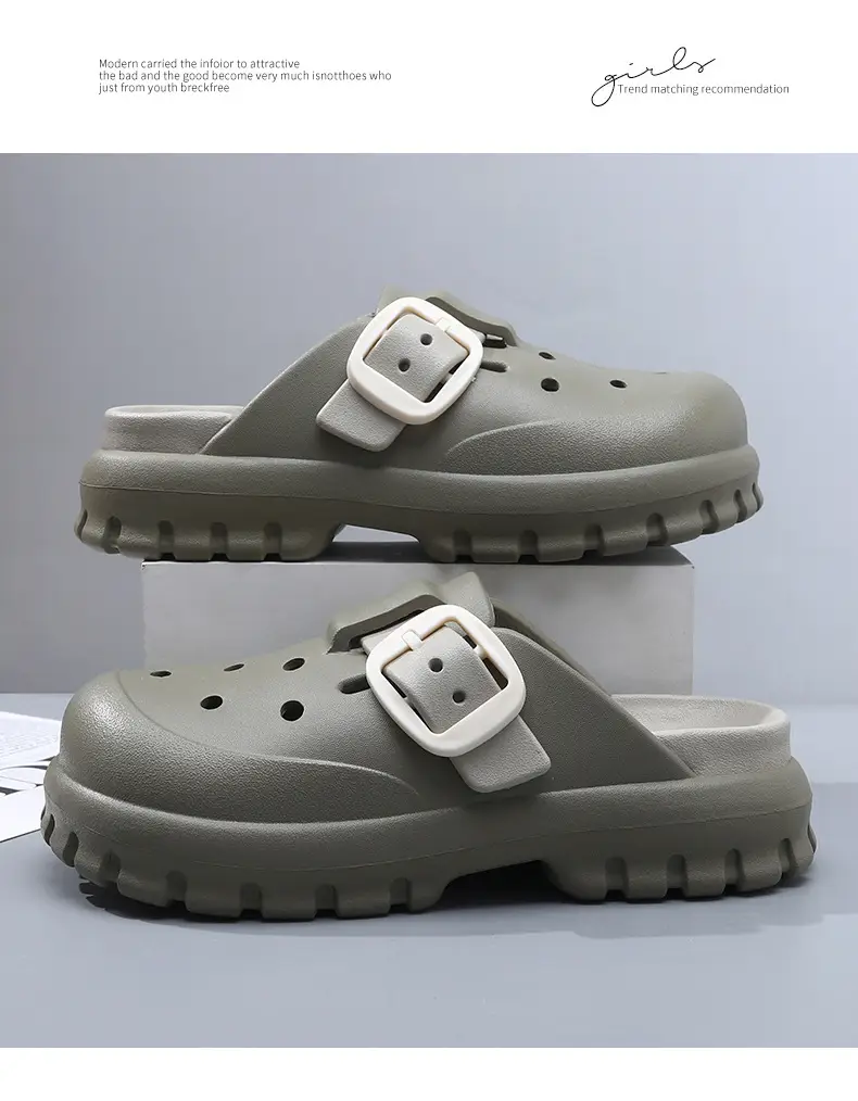 Summer New Women's Solid Color Hole Shoes Odor-proof Non-slip Wear-resistant Simple Indoor Beach Sandals — feature 15
