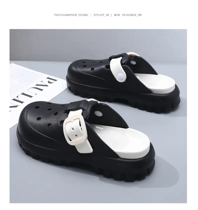 Summer New Women's Solid Color Hole Shoes Odor-proof Non-slip Wear-resistant Simple Indoor Beach Sandals — feature 16