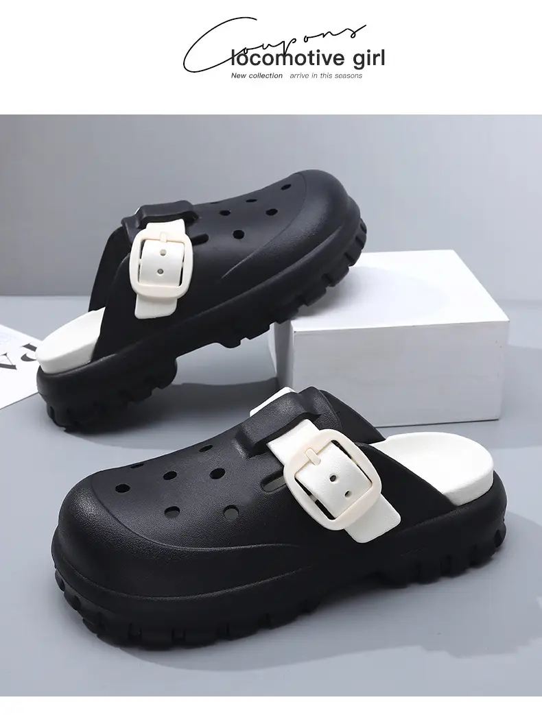 Summer New Women's Solid Color Hole Shoes Odor-proof Non-slip Wear-resistant Simple Indoor Beach Sandals — feature 18