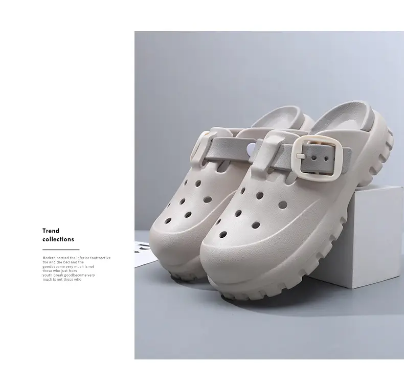 Summer New Women's Solid Color Hole Shoes Odor-proof Non-slip Wear-resistant Simple Indoor Beach Sandals — feature 8