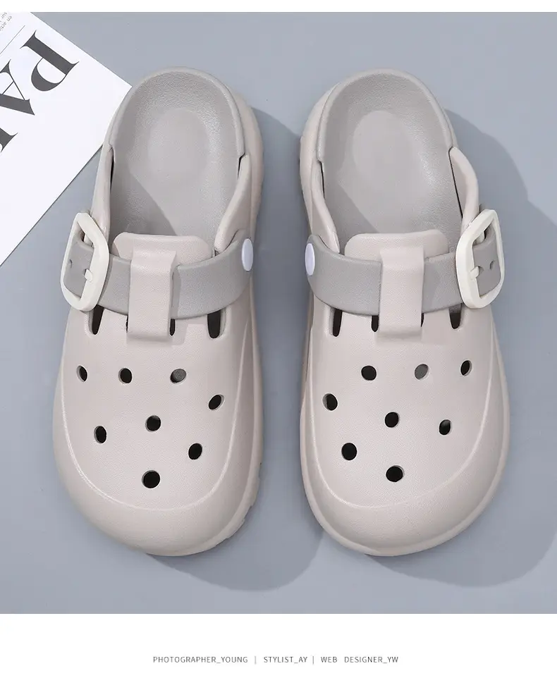 Summer New Women's Solid Color Hole Shoes Odor-proof Non-slip Wear-resistant Simple Indoor Beach Sandals — feature 9