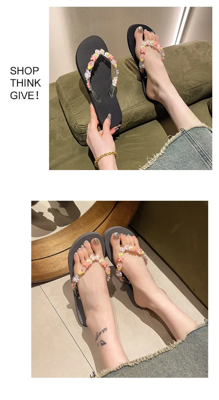 Women Floral Transparent Flip Flops Summer — feature 7