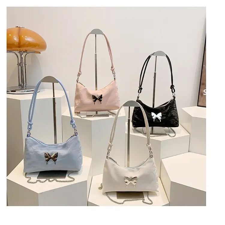 Black Butterfly PU Shoulder Bag for Women - Image 6