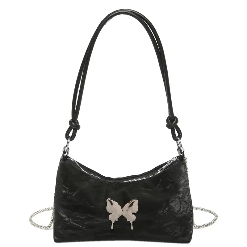 Black Butterfly PU Shoulder Bag for Women - Image 9