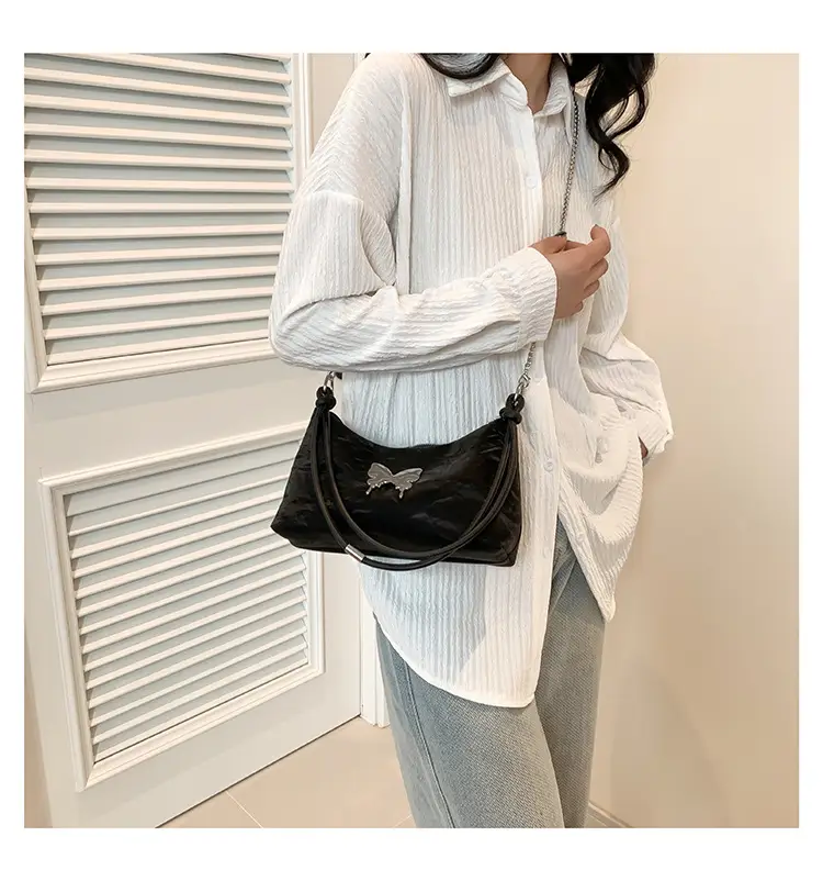Black Butterfly PU Shoulder Bag for Women — feature 15