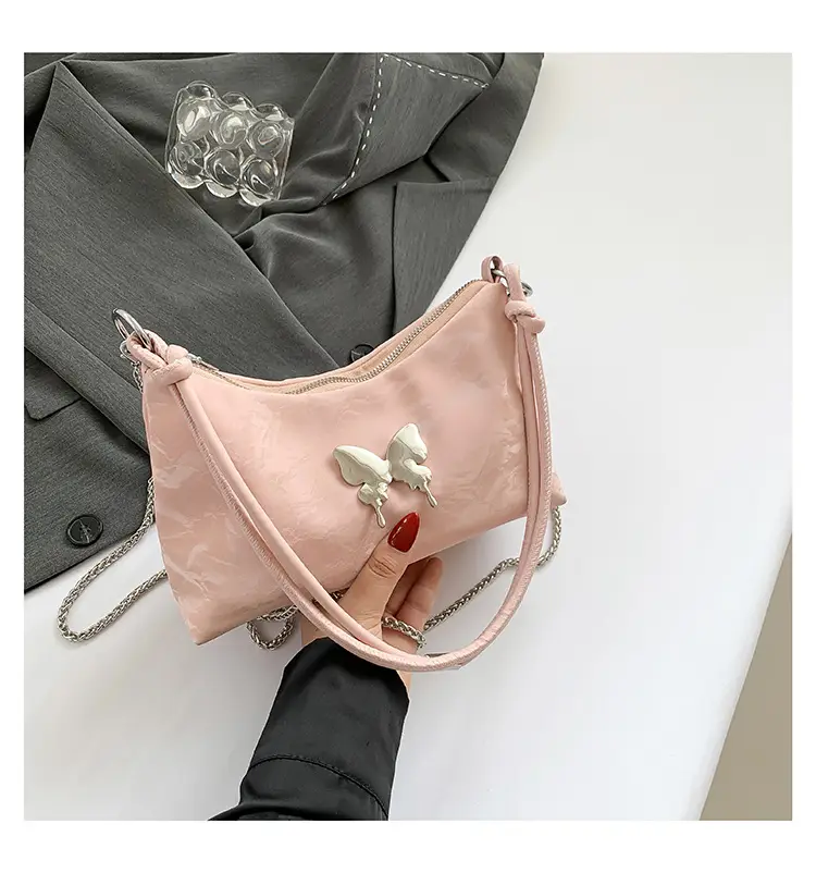 Black Butterfly PU Shoulder Bag for Women - Image 3