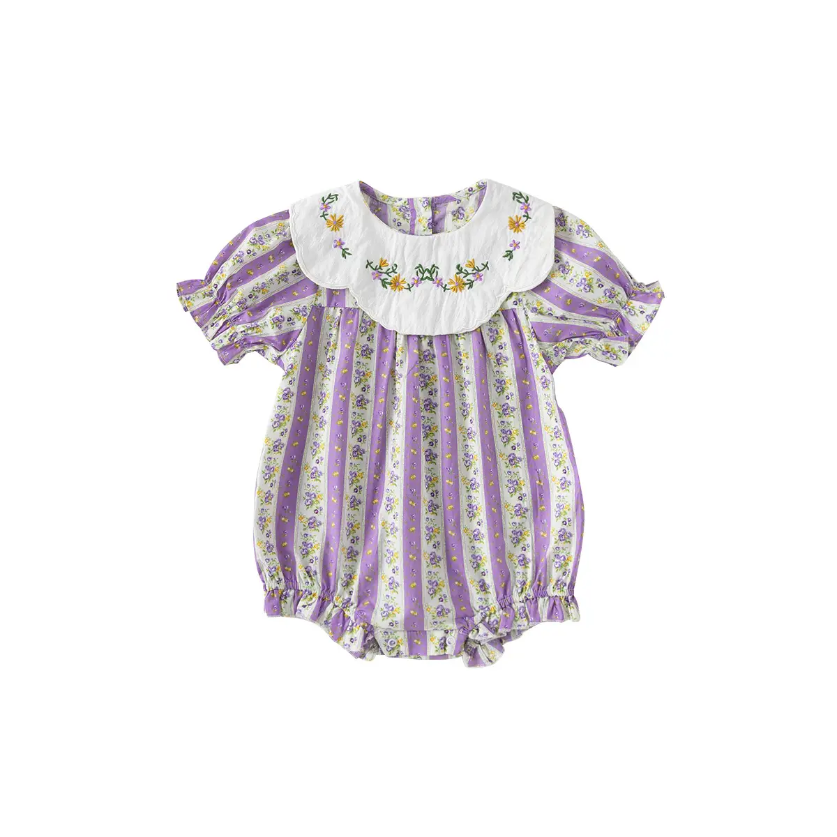 Mibang Cotton Floral Baby T-Shirt Cream Sleeveless - Image 38