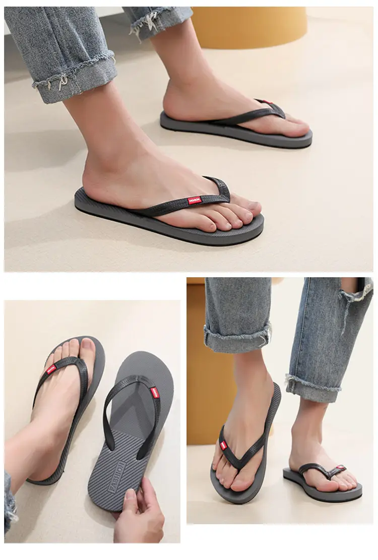 Flip-flops men's summer non-slip durable wear-resistant outer wear high-end beach shoes slippers new flip-flops — feature 10