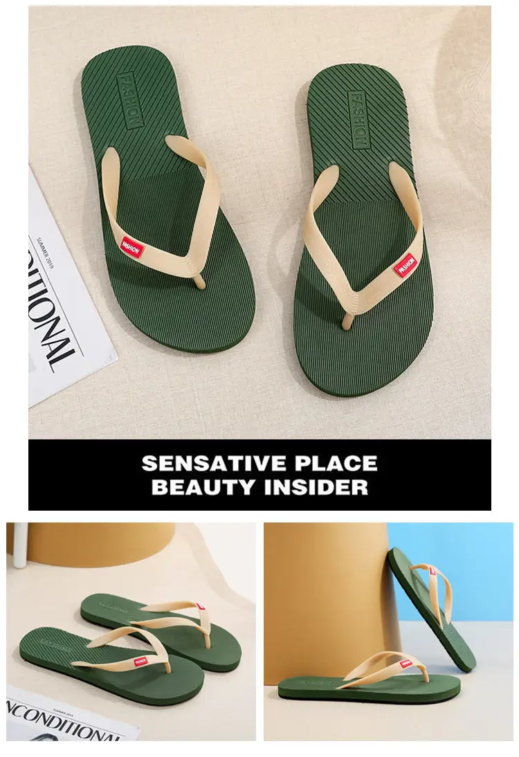 Flip-flops men's summer non-slip durable wear-resistant outer wear high-end beach shoes slippers new flip-flops — feature 14