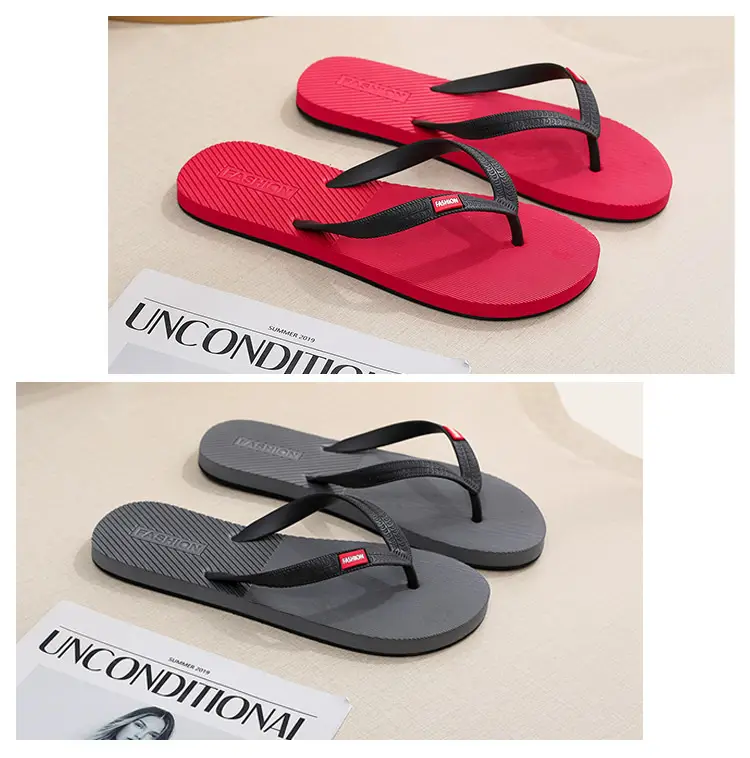 Flip-flops men's summer non-slip durable wear-resistant outer wear high-end beach shoes slippers new flip-flops — feature 18