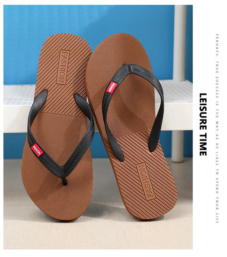 Flip-flops men's summer non-slip durable wear-resistant outer wear high-end beach shoes slippers new flip-flops — feature 19