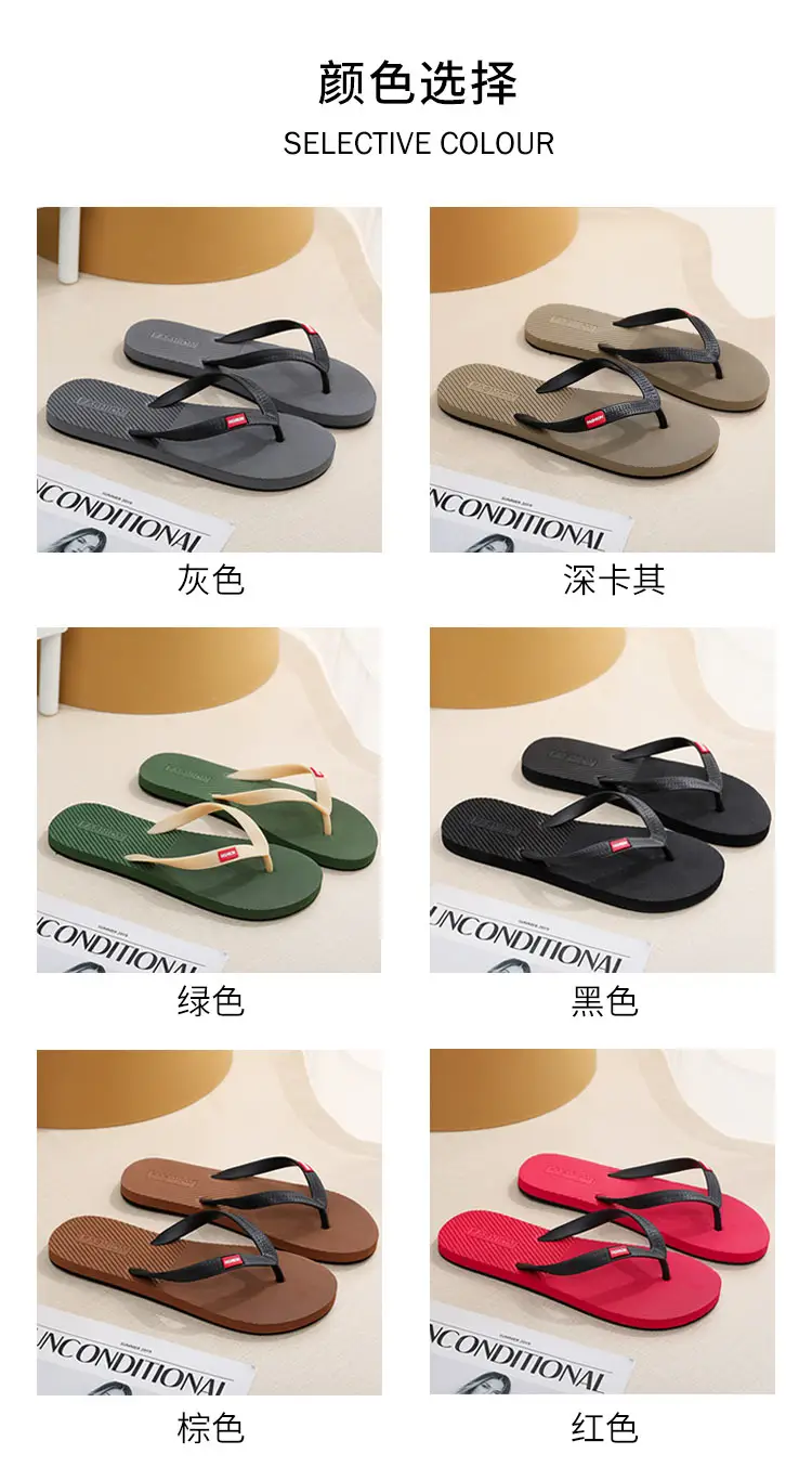 Flip-flops men's summer non-slip durable wear-resistant outer wear high-end beach shoes slippers new flip-flops — feature 3