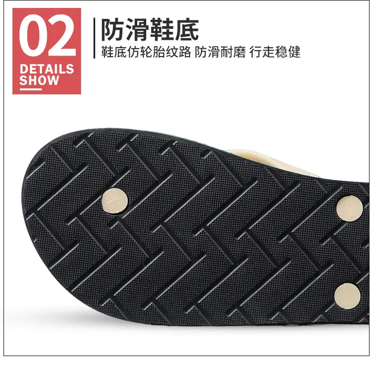 Flip-flops men's summer non-slip durable wear-resistant outer wear high-end beach shoes slippers new flip-flops — feature 5