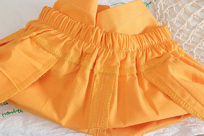 Children's Cat Print Vest Suit Cotton Summer White Orange — feature 17