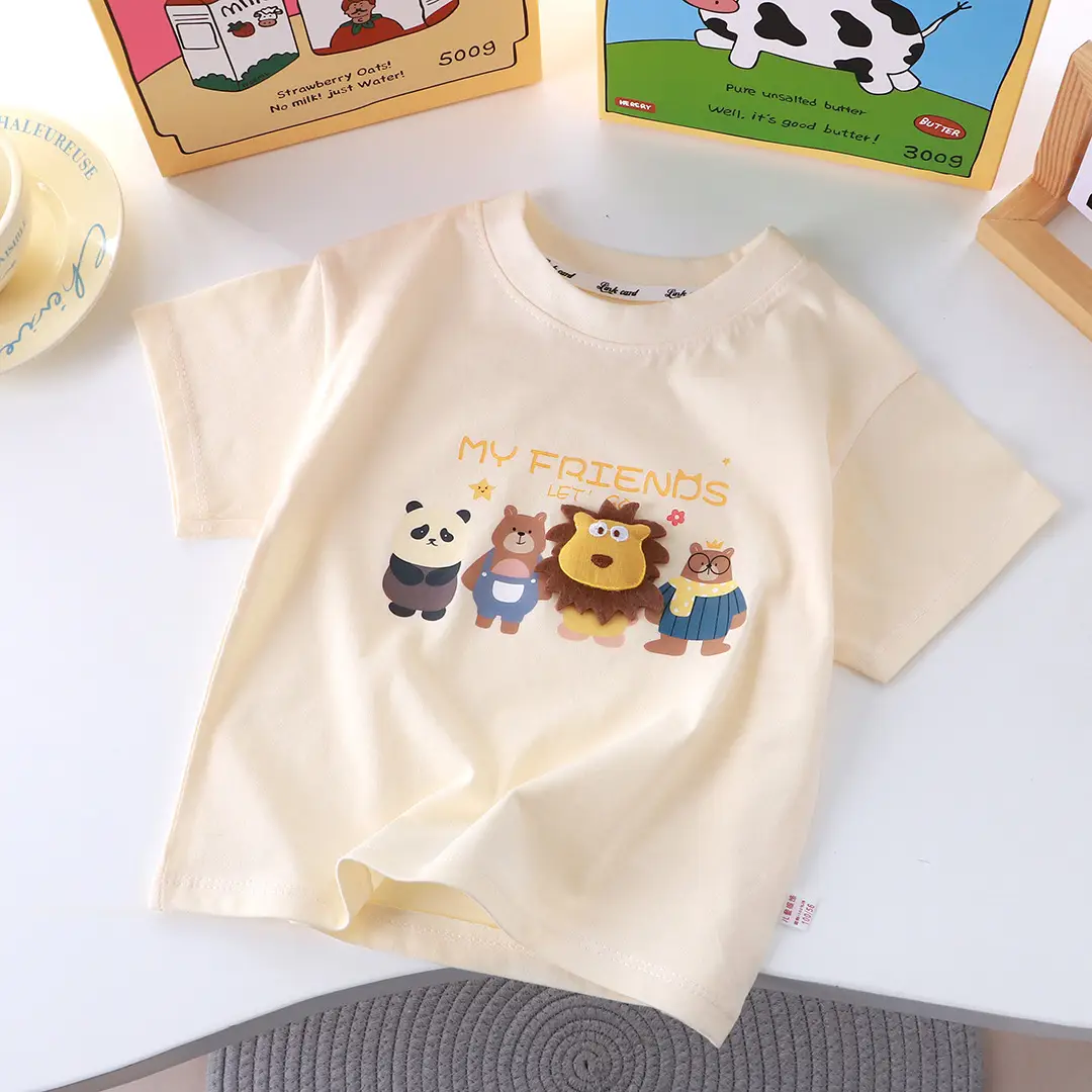 Pink Cartoon Friends T-Shirt for Kids Boys Girls Summer — feature 11