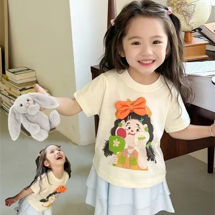 Pink Cartoon Friends T-Shirt for Kids Boys Girls Summer - Image 14