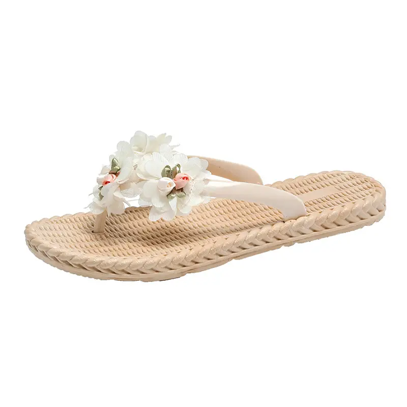 Flower Flip-flops Women's Summer Outer Wear 2024 New Seaside Beach Holiday Fairy-style Slippers Non-slip Wet Water - Image 7
