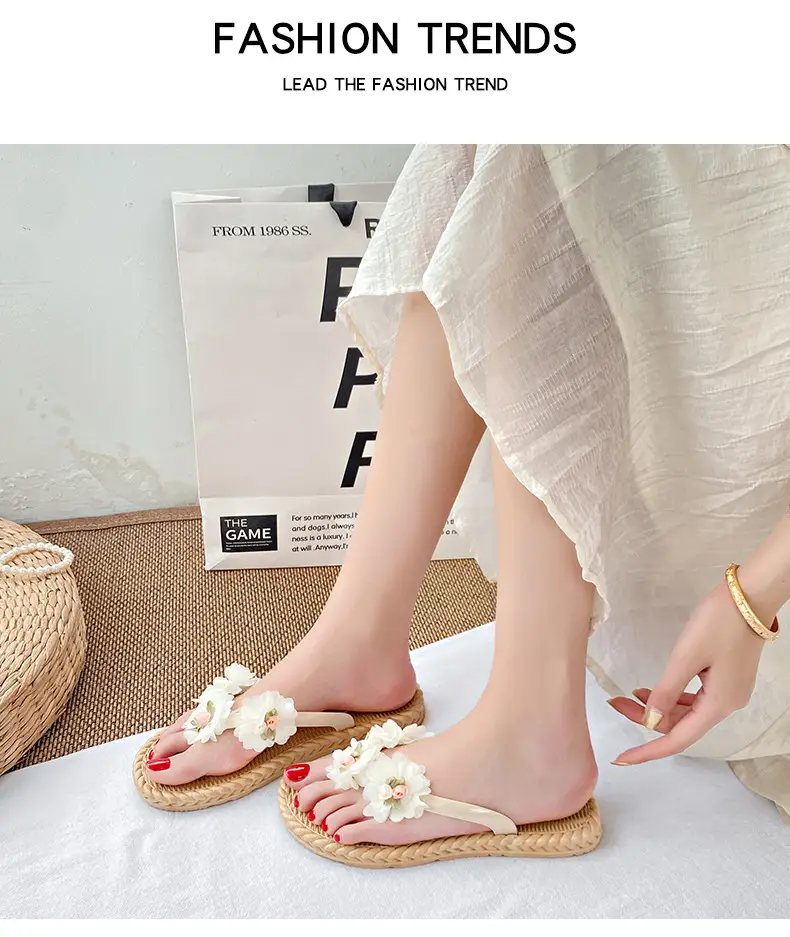 Flower Flip-flops Women's Summer Outer Wear 2024 New Seaside Beach Holiday Fairy-style Slippers Non-slip Wet Water — feature 10