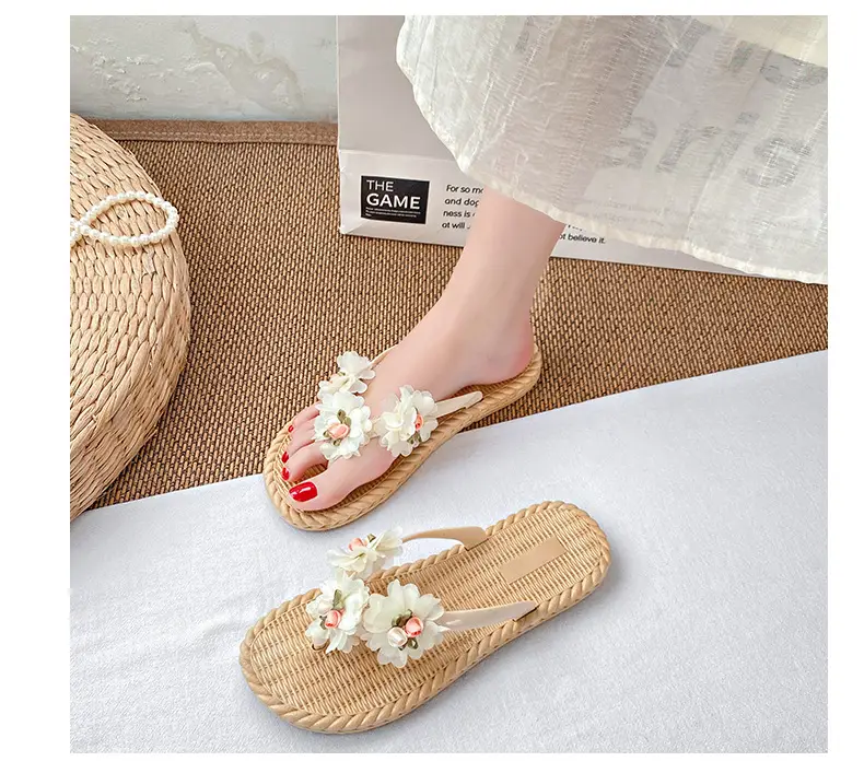 Flower Flip-flops Women's Summer Outer Wear 2024 New Seaside Beach Holiday Fairy-style Slippers Non-slip Wet Water — feature 11