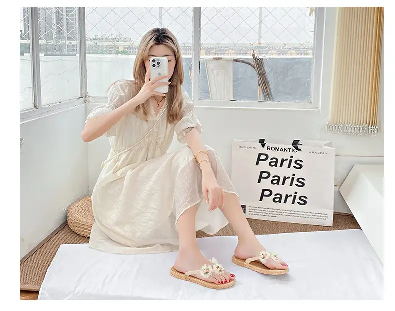 Flower Flip-flops Women's Summer Outer Wear 2024 New Seaside Beach Holiday Fairy-style Slippers Non-slip Wet Water — feature 14