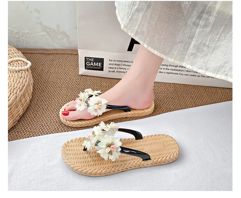 Flower Flip-flops Women's Summer Outer Wear 2024 New Seaside Beach Holiday Fairy-style Slippers Non-slip Wet Water — feature 16